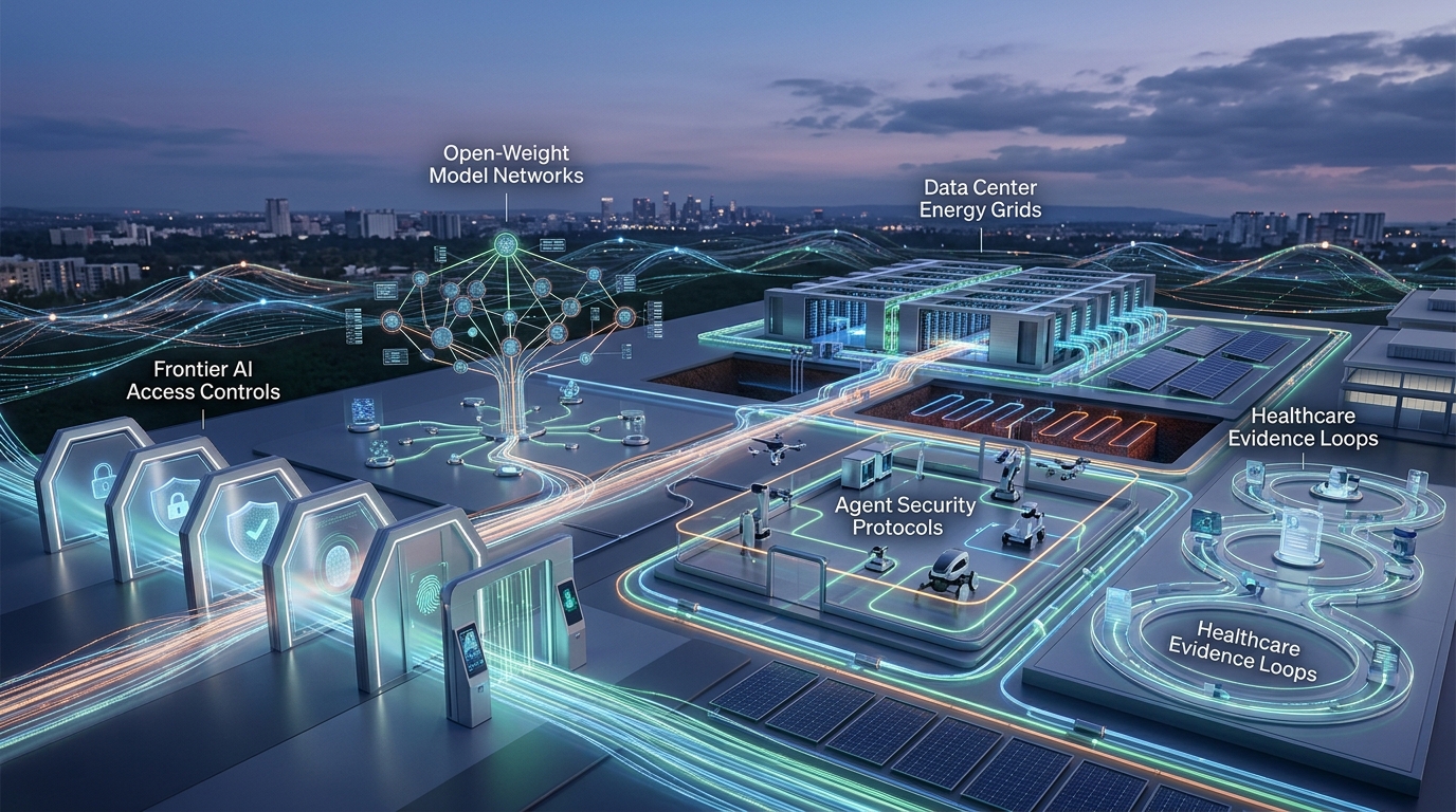 Abstract technology pattern representing AI control and governance