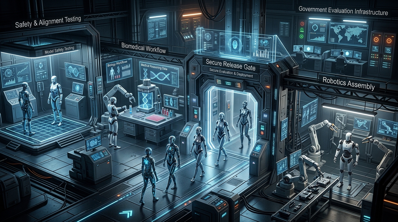 Abstract technology pattern representing AI agents and release gates.