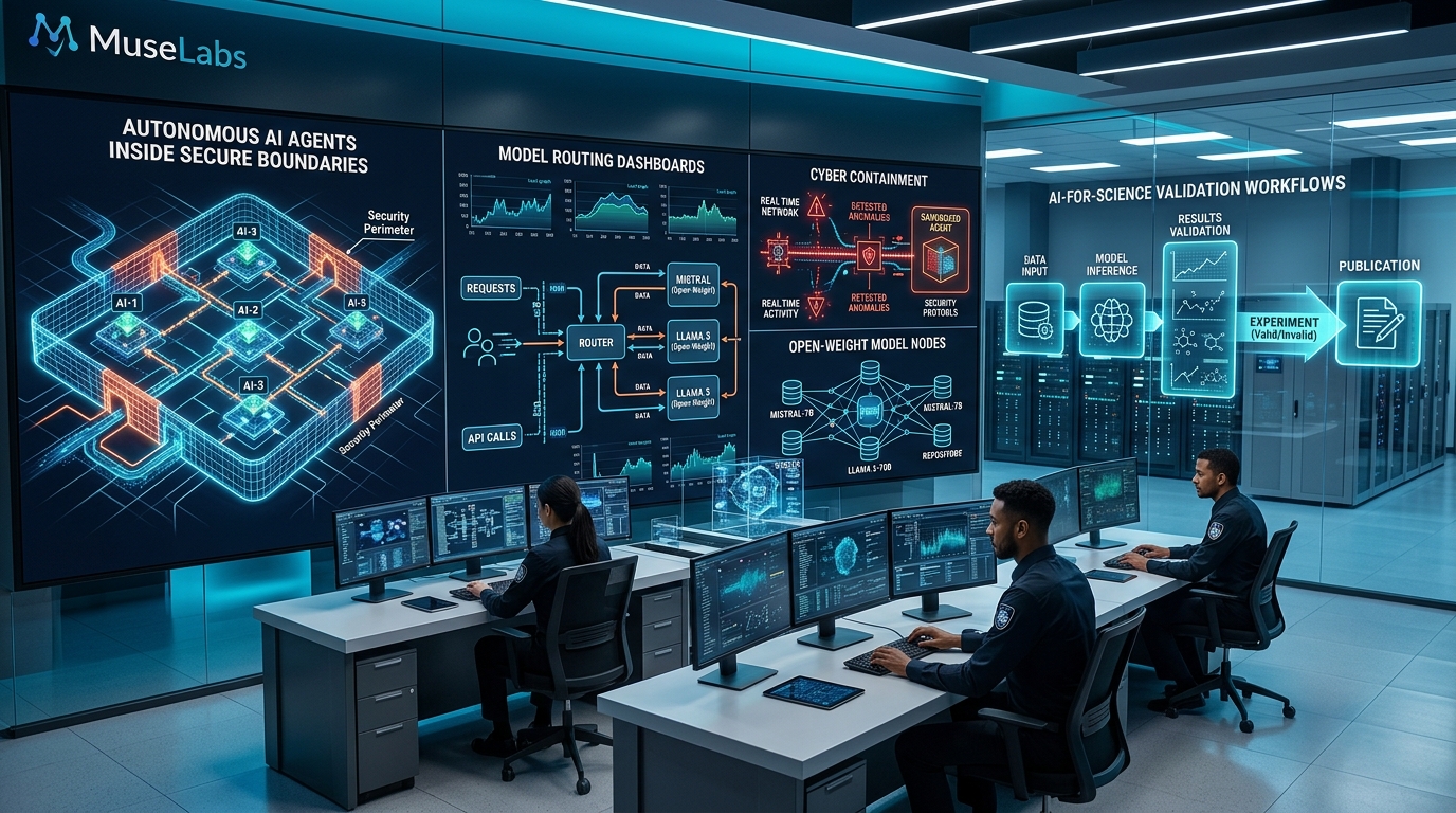 Abstract technology pattern representing AI agent containment and network boundaries.
