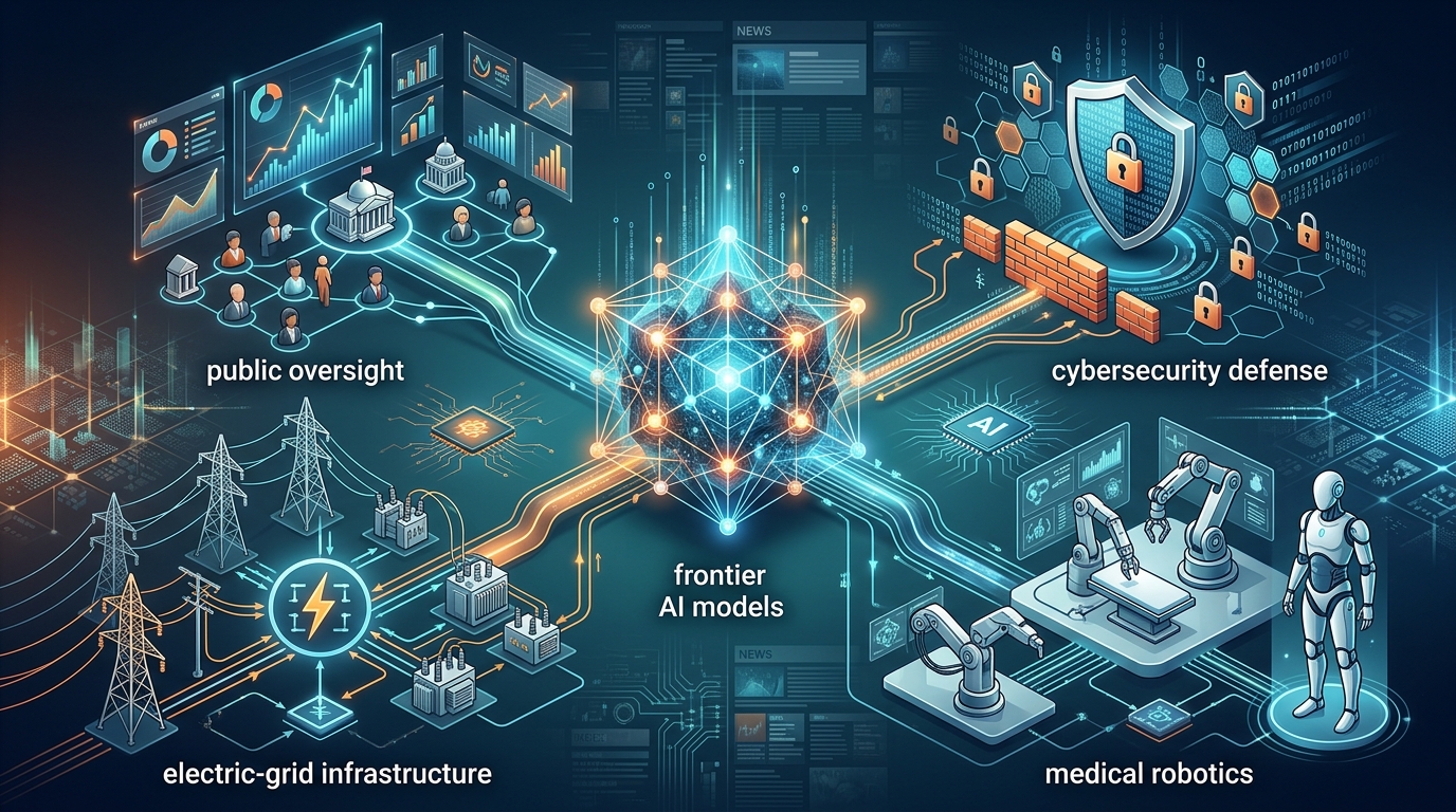 Abstract technology pattern representing load-bearing AI systems