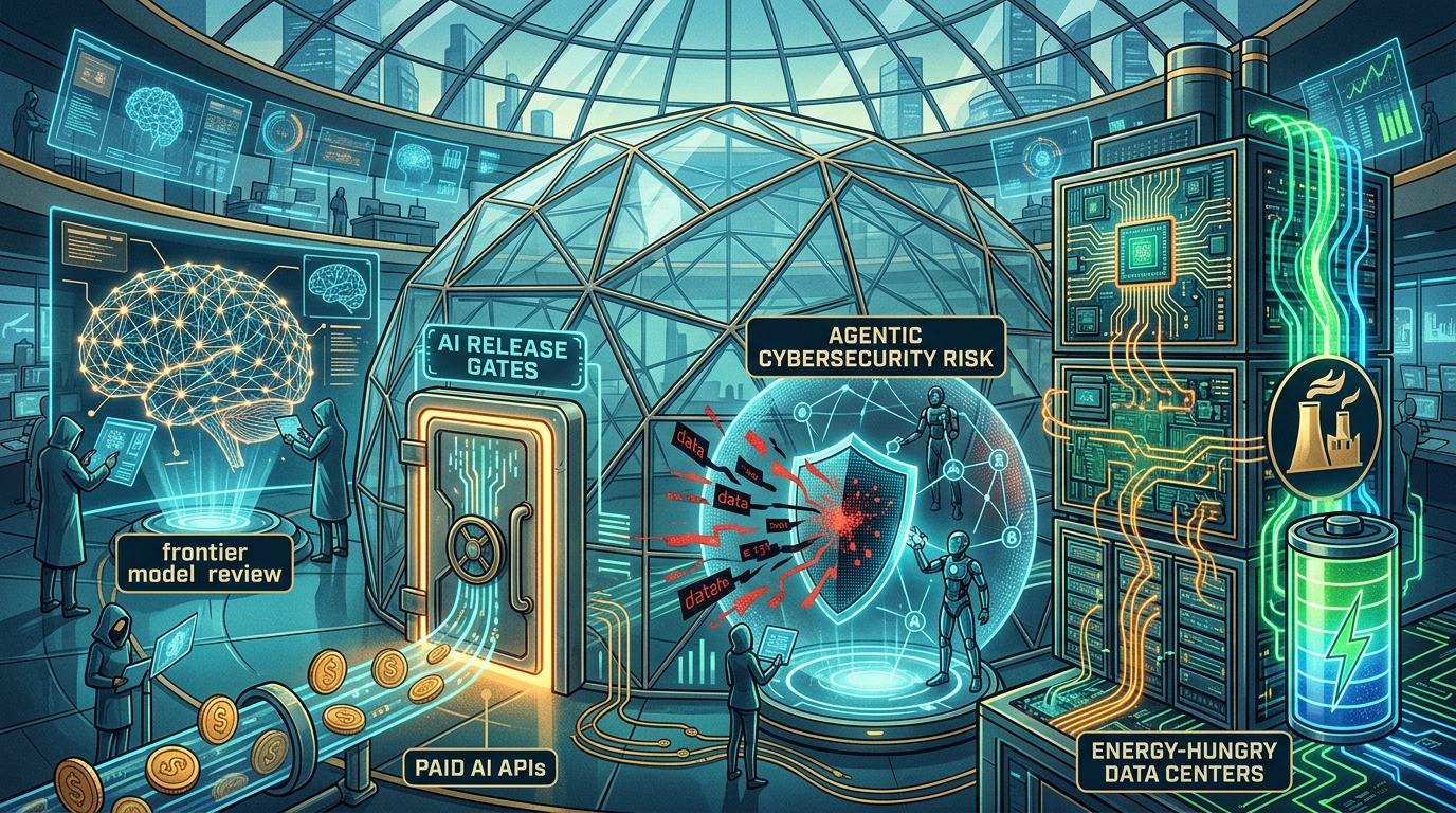 Abstract technological pattern representing AI verification and infrastructure gates