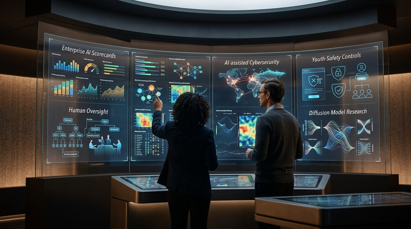 Abstract technology pattern representing AI metrics and scorecards